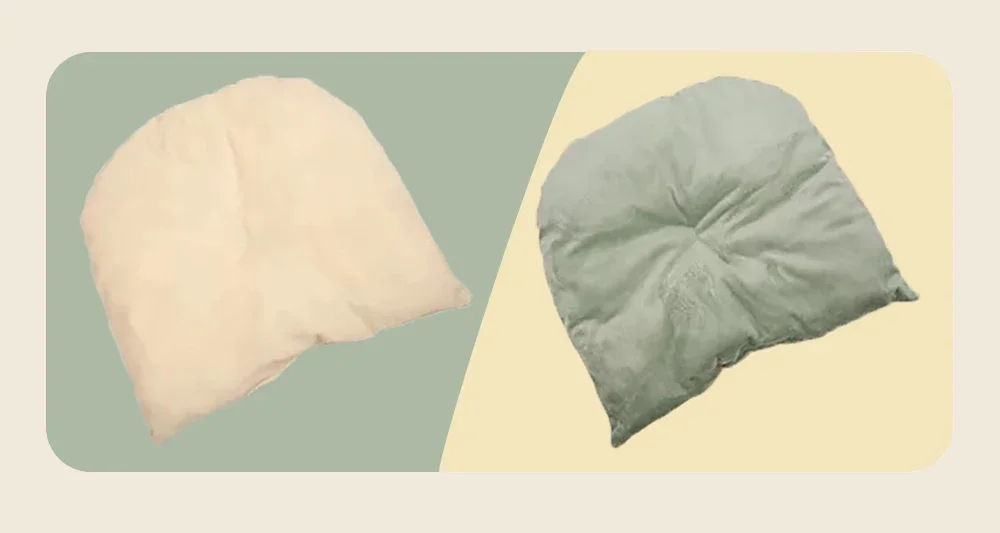 Soft cotton cat bed with detachable cushion for easy cleaning.