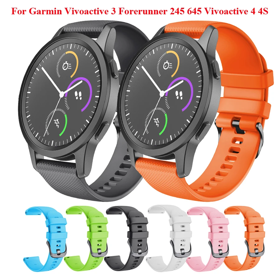

20 22MM Watch Band For Garmin Vivoactive 3 Forerunner 245 645 Vivoactive 4 4S For Samsung Galaxy Watch 42mm 46mm Wristband Strap