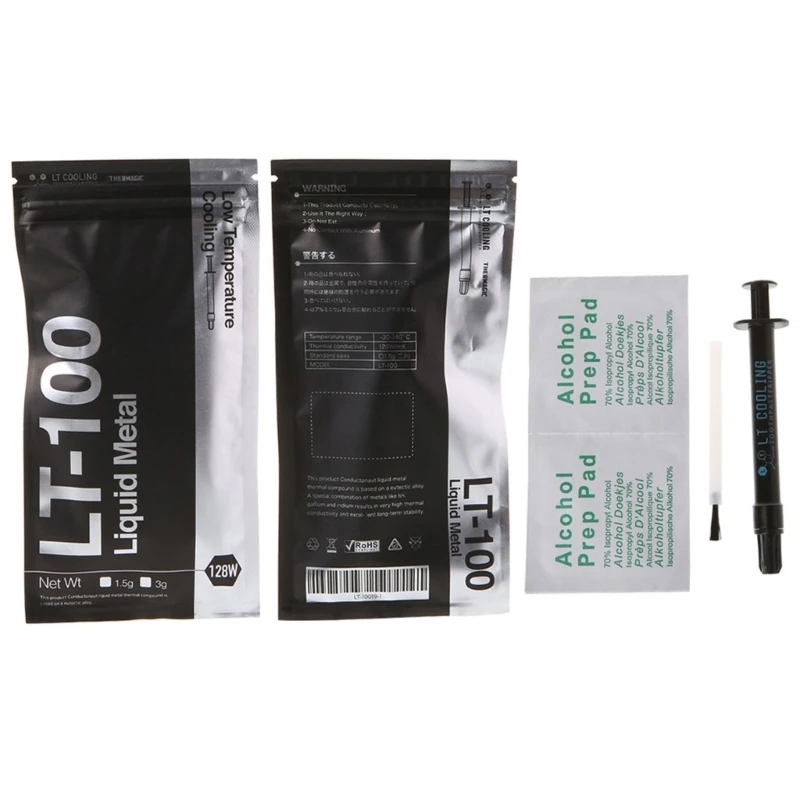 LT-100 128W Thermal Conductive Liquid Metal Paste for CPU GPU