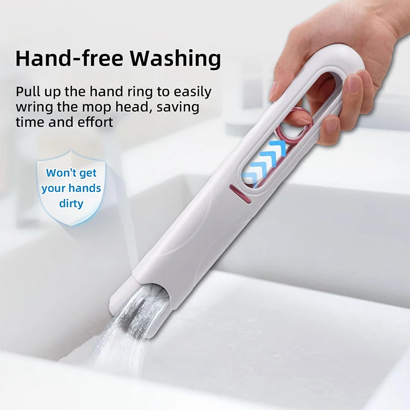 Cleaning Mop Portable Mini Self Squeeze Cleaning Mop Wet and Dry Use Sponge Mop for Bathroom Kitchen Desktop Glass Living Room Car