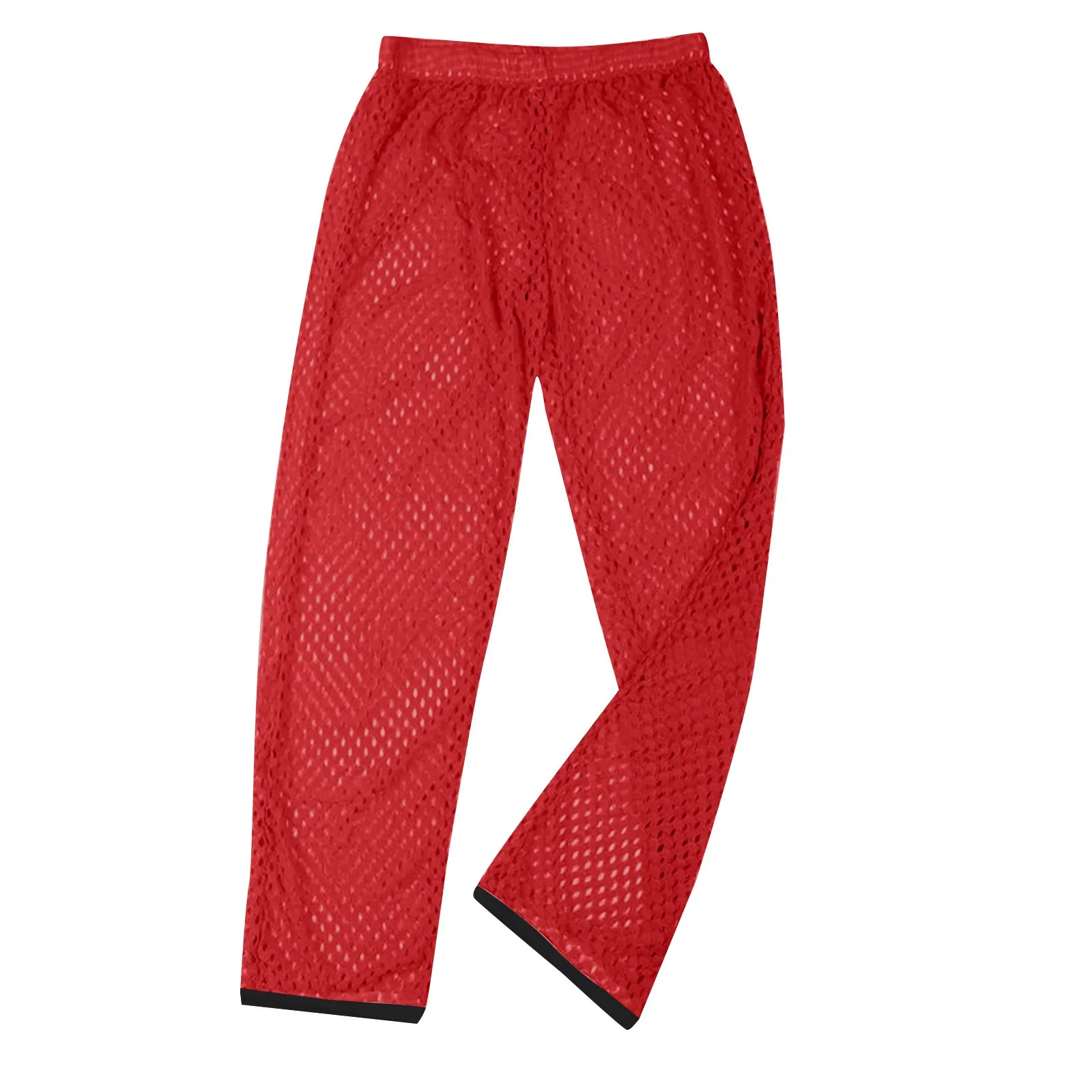 Mens Hollow Long Trousers Mesh Pants Loose Transparent Breathable Elastic Light Pant men pants