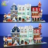 HUIQIBAO Toys MOC City Corner Coffee Shop Architecture Style Street View Micro Building Blocks for Children Construction Bricks 2