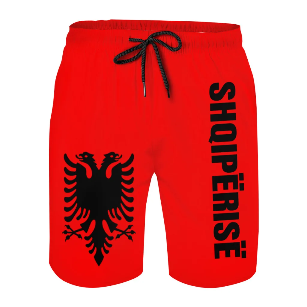 2022 Albania Alb Albanian Men'S Summer Loose Breathable Casual Shorts Beach Shorts Large Size