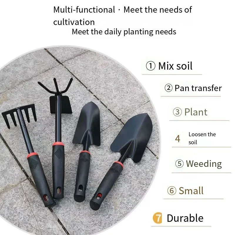 Essential Gardening Tool Set – 4-Piece Kit with Shovel, Rake, Hoe, and Trowel – Perfect