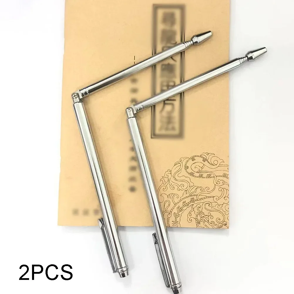2pcs Flexible Water Witching Portable Dragon Seeking Detachable Tool Dowsing Rod Copper Energy Outdoor Adjustable Detector 2