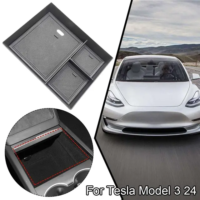 for Tesla Model 3 Highland 2024 Interior Storage Box Organizer Armrest Storage  Organizer Console Replacement Accessorie Int A5H8 - AliExpress