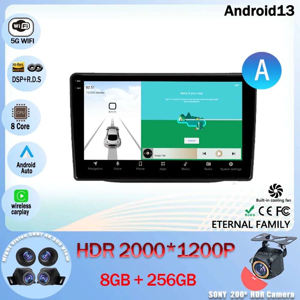 

Автомобильный радиоприемник Android 13, мультимедийный видеоплеер, навигация GPS для Kia Sorento 2 II XM 2012 - 2021 5G WIFI BT 4G LET No 2din DVD