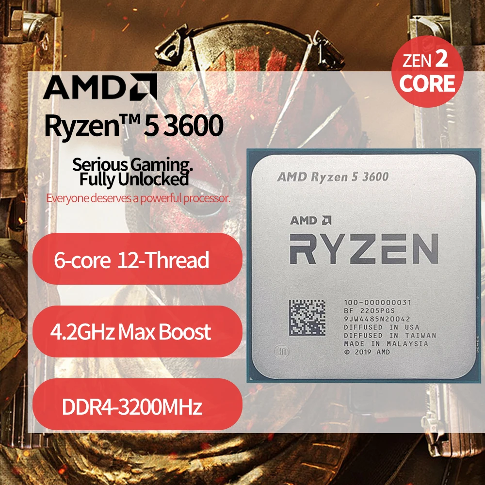 Amd Ryzen 5 3600 R5 3600 3.6 Ghz Six-core Twelve-thread Cpu Processor 7nm  65w L3=32m 100-000000031 Socket Am4 - Cpus - AliExpress