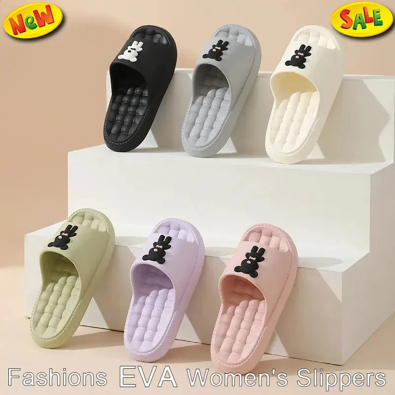 

Summer New Slippers for Men Women EVA Trend Cartoon Sandals Thick Soles Non-slip Bathroom Slipper Casual Indoor Outdoor Couples