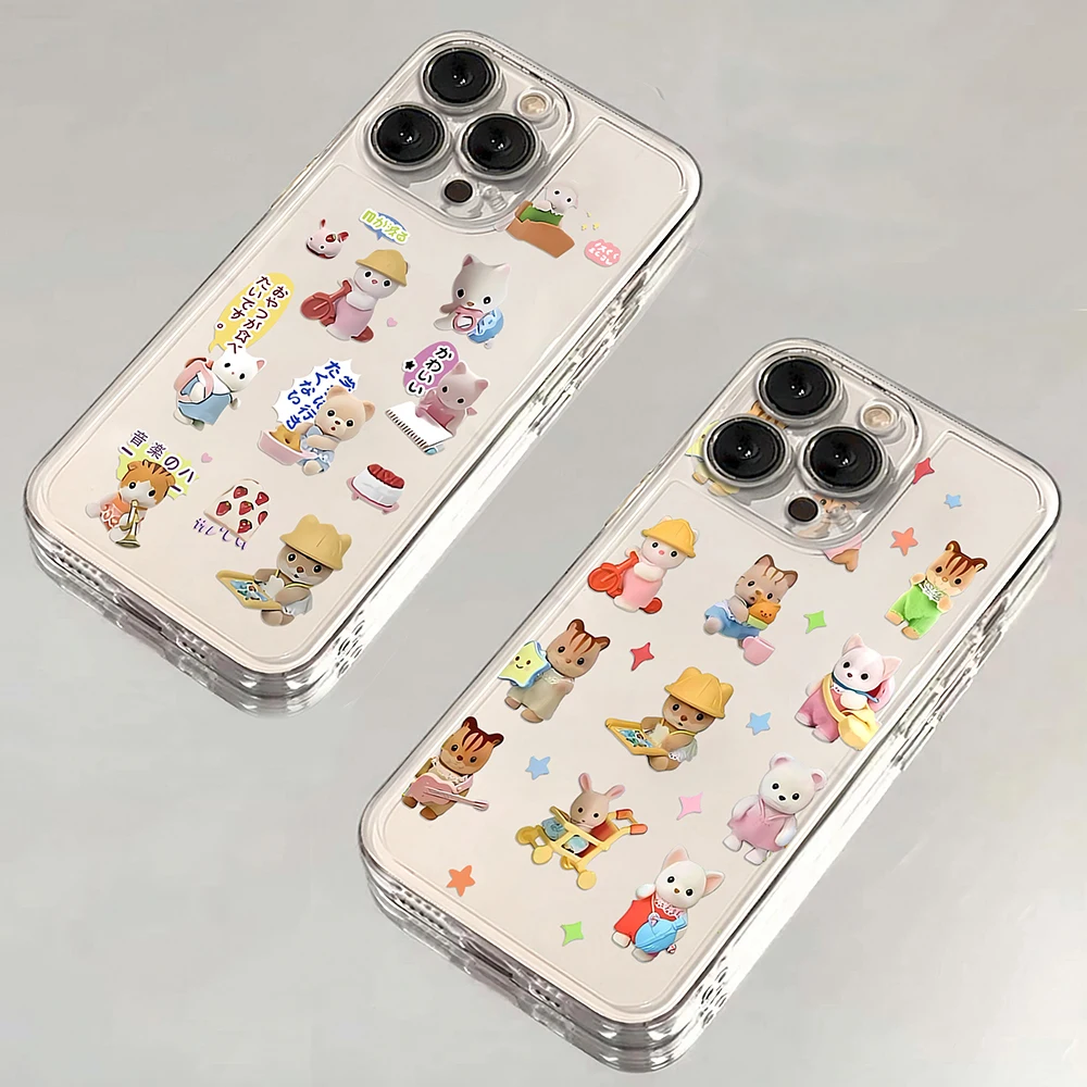Vintage Bear Design Luxury Clear Phone Case