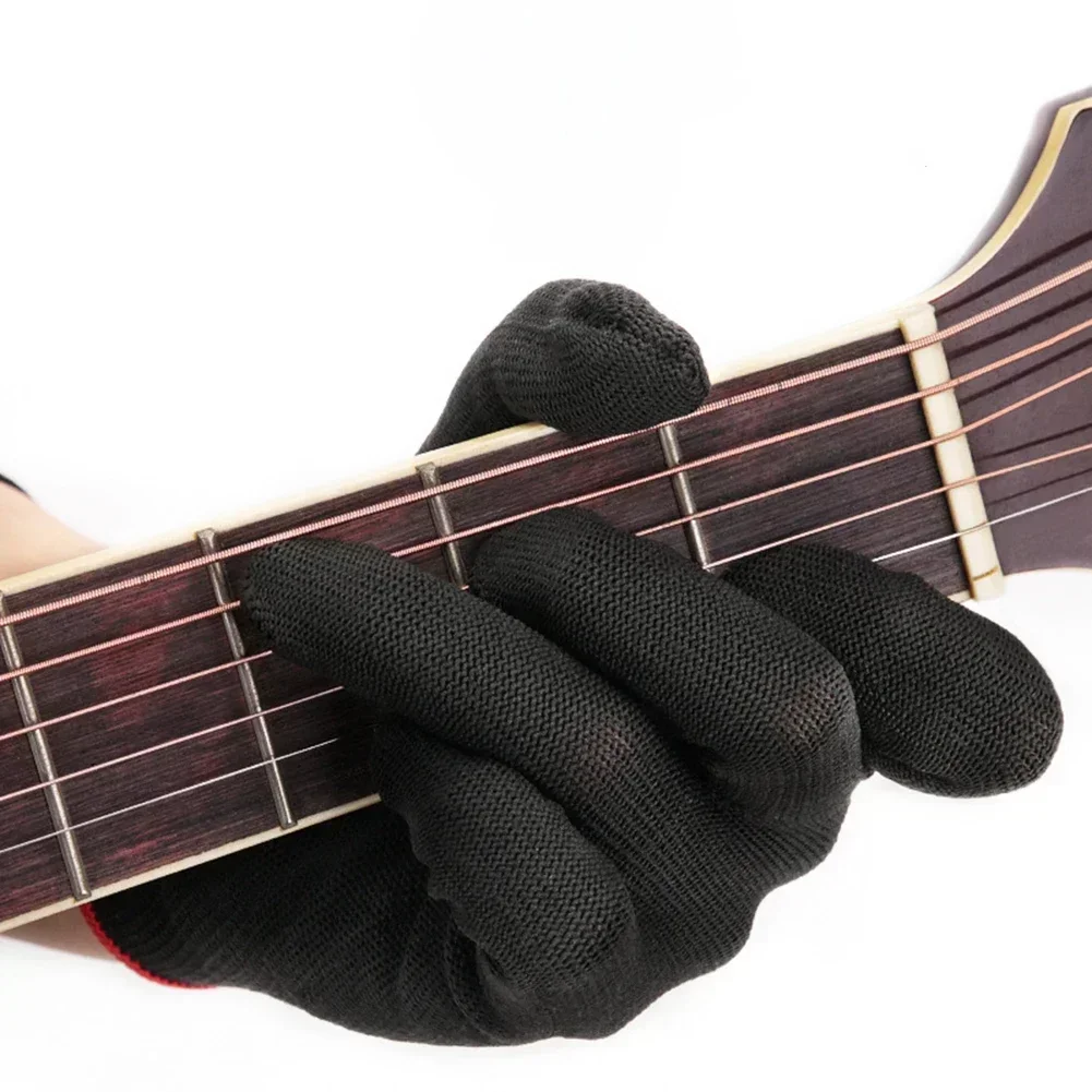 Anti Schmerzen Finger Gitarre Kalten Elektrische Bass Praxis Handschuhe Elektrische Gitarre Finger Protektoren Gig Handschuhe Höhe Messung M