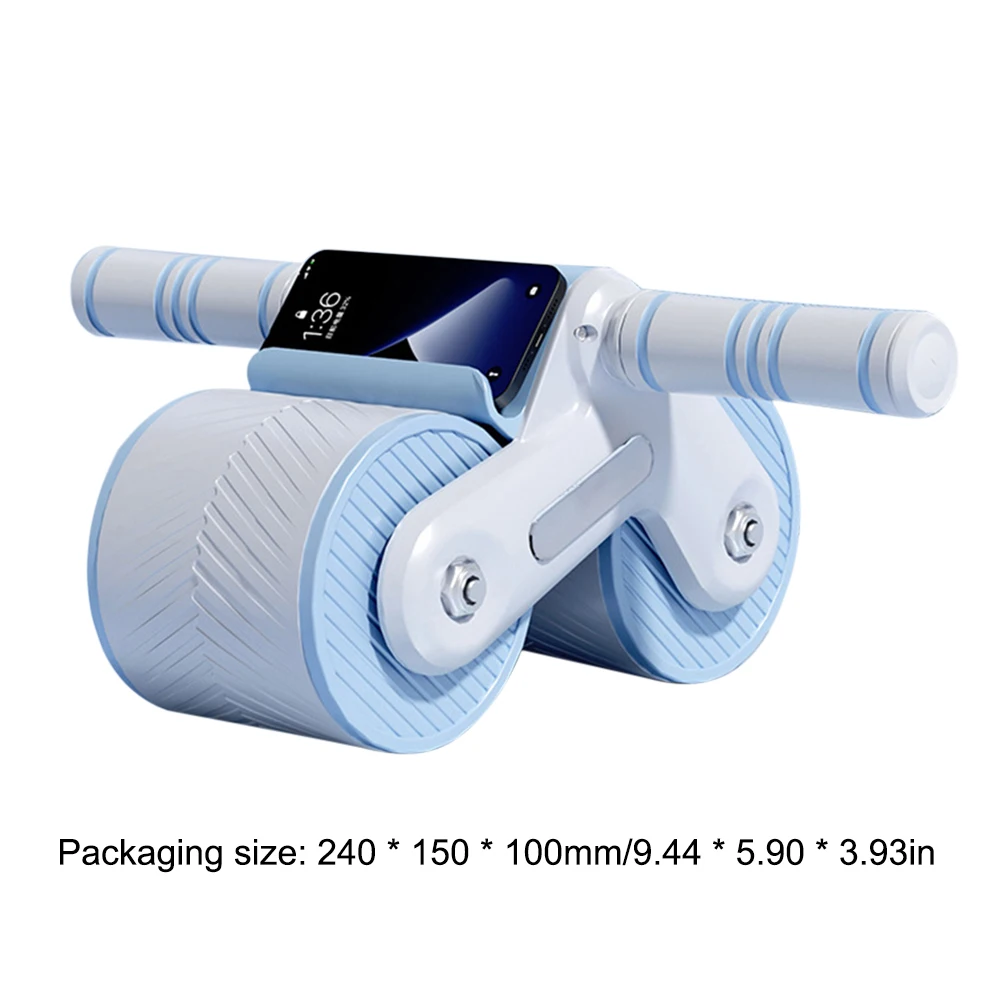 Abdominal Wheel Exerciser Dual Wheel Design Ab Slider Roller Automatic Rebound Anti-Slip Home Gym Fitness Equipment abdominal wheel abdominal fitness instrument abdominal workout aids