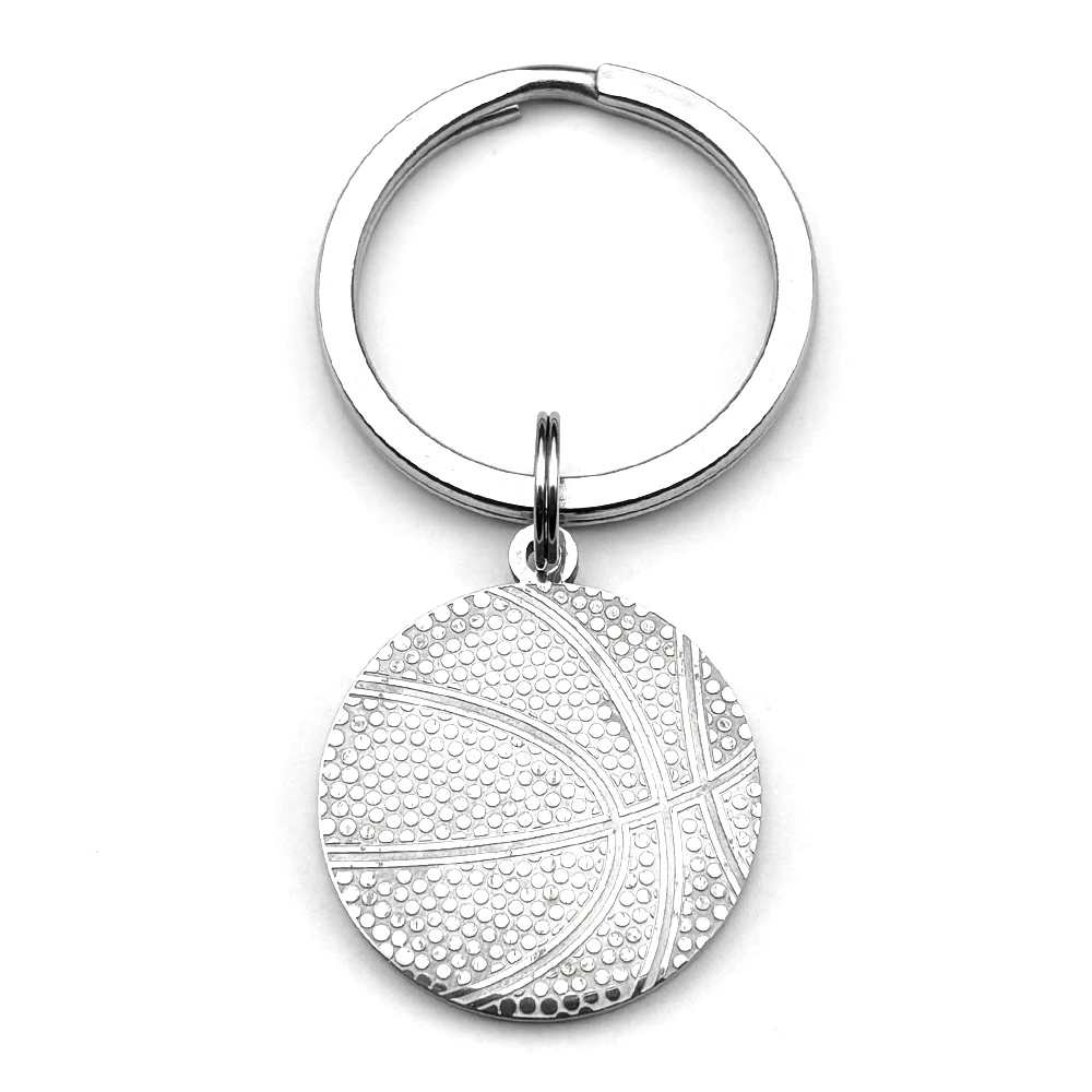 Hiphop Basketball Schlüsselanhänger für Frauen Männer Edelstahl Silber Farbe männlich Sport Stil Mode Schlüsselanhänger Schmuck Zubehör – Detail 7