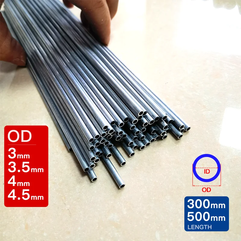3-8 Stück Aluminiumrohre, Außendurchmesser 3, 3,5, 4, 4,5 mm, Länge 300, 500 mm, hohle, gerade, runde Aluminiumrohre, Rohrleitung 6063 – Detail 1