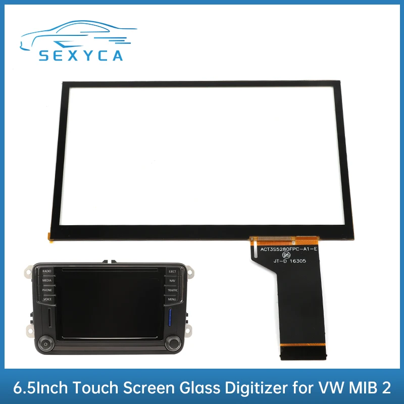 6.5Inch Touch Screen Display Glass Digitizer for VW MIB 2 MIB STD2 LCD Screen Car Navigation Parts For 682G Multimedia Radio