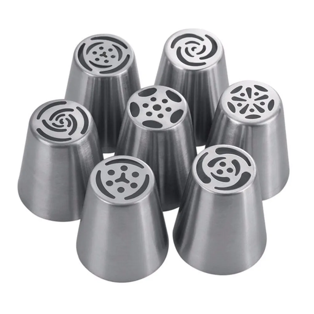 7pcs Cukormáz Csőhálozat nozzles konyhai kiegészítők sugarcraft decorating szerszámok