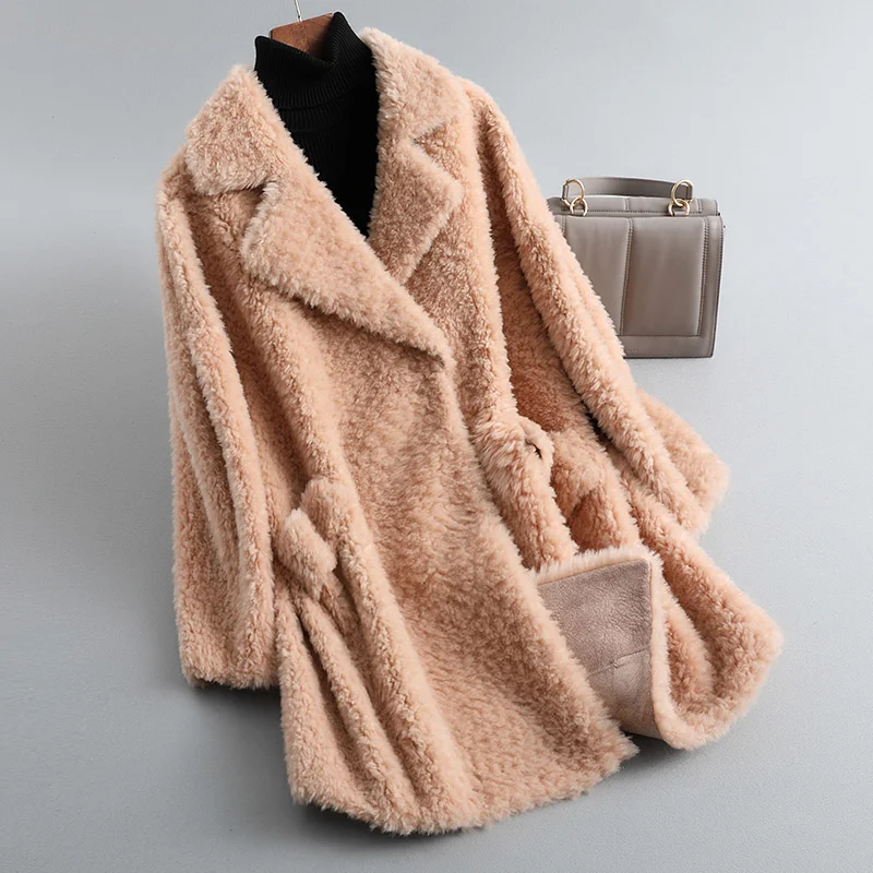 

Real Autumn Winter Casual 100% Wool Jacket Female 2023 Korean Sheep Shearing Coat Women’s Fur Coats Manteau Femme Gxy879