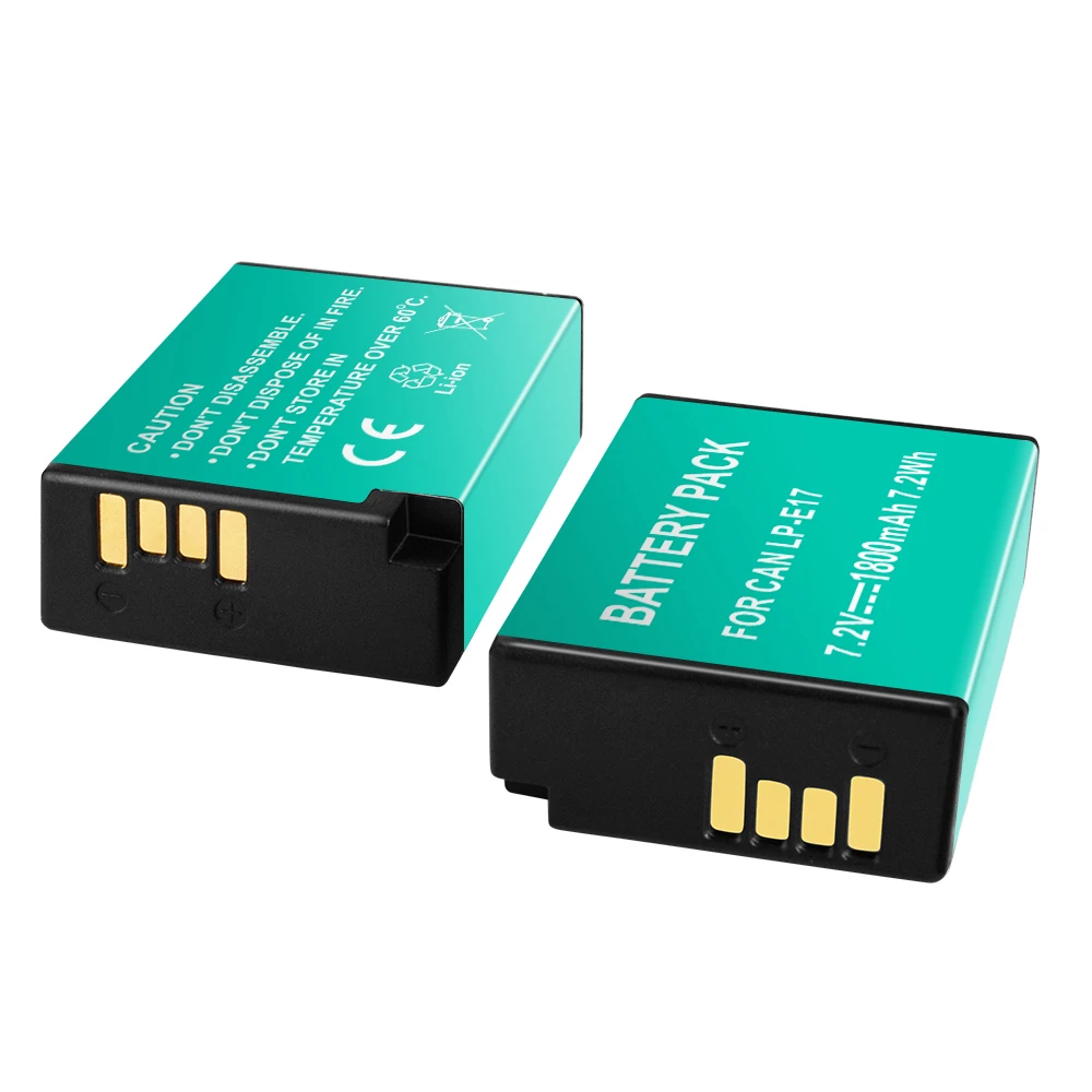 Ayex Set Caricabatterie Doppio USB + 2 Batterie LP-E17 Per Canon EOS 800D, 760D, 750D, 200D, 77D, M6, M5, M3