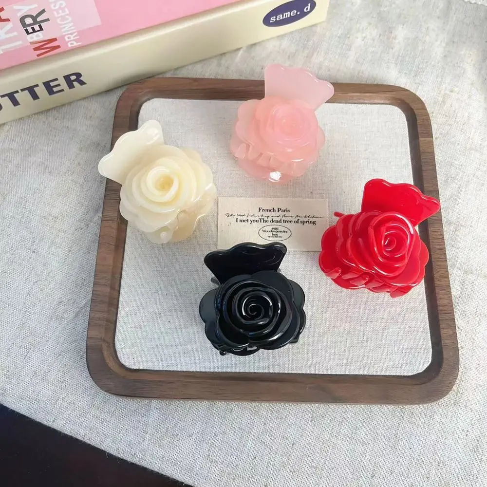 Rosen-Haarspange, sanft, schlagfest, hochelastisch, Halteklammer, Haar-Accessoires, Kopfschmuck, Hai-Clip, geflochtenes Haar – Detail 5