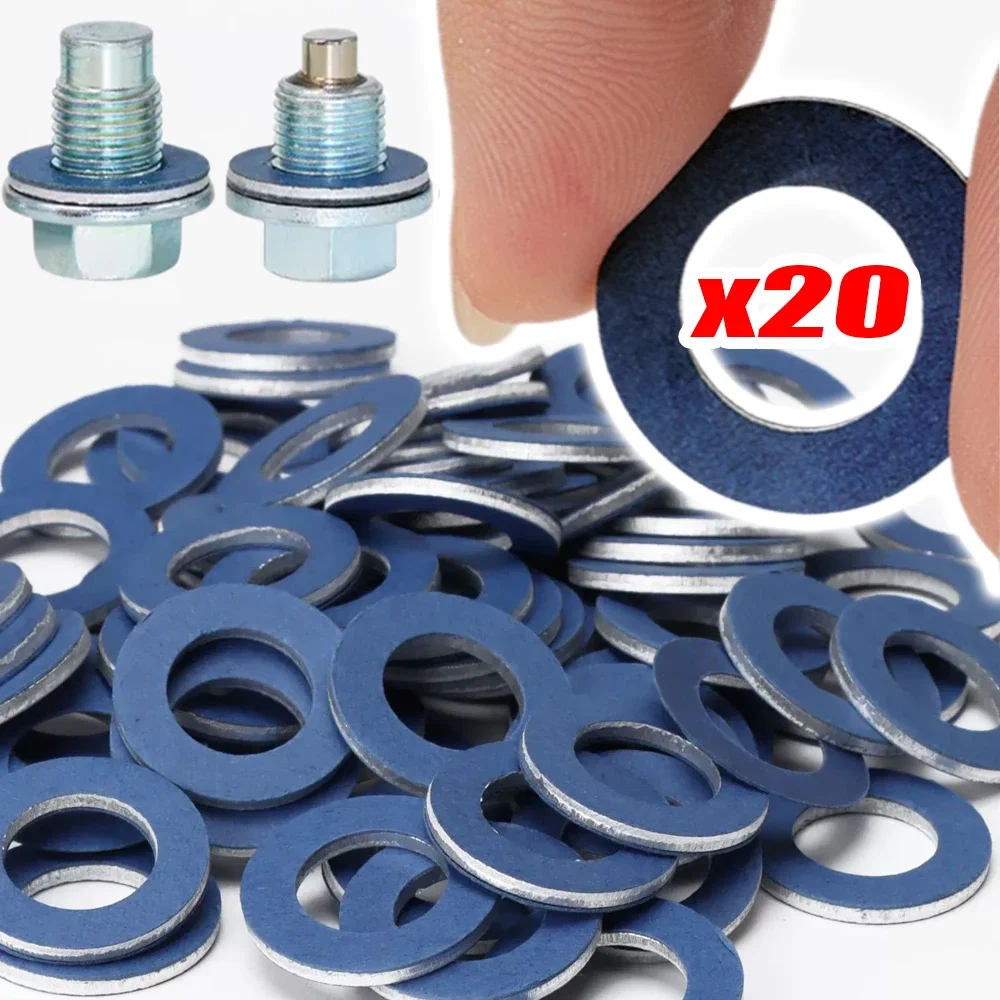20-1pcs Aluminum Oil Drain Plug Gasket 90430-12031 for Toyota Lexus Oil Pan Bolt Washer Engine Pan Drain Screw Sealing Parts oil drain plug gasket oil drain plug seal washer sealing washers