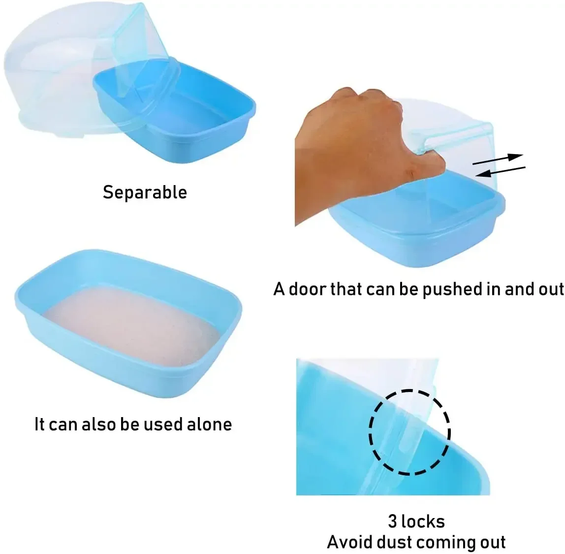 Pet Cleaning Tools Chinchilla Dry Bath Hedgehog Sand Room Sauna Toilet Shower Room Small Animal Bath House Degus Squirrel Dust Pets Bathroom