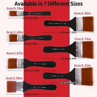 1pc Marie's Nylon Flat Brush with Wooden Handle 7 Different Sizes- Perfect for Applying Gesso, Acrylic, Oil, Gouache, DIY Paint 2