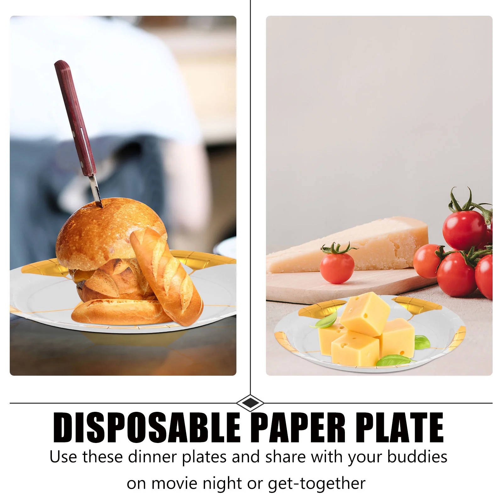 16 Pcs Decorate Disposable Plate Banquet Basting Spoon Serve Paper Party Tableware