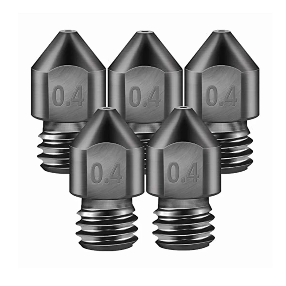 Aokin 2PCS Hardened Steel High Temperature Pointed Wear Resistant MK8 Nozzles 0.4 mm/ 1.75 mm For CR-10 Ender 3 3D Printer Parts