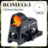 Tactical ROMEO3 1x25mm 3 MOA Compact Red Dot Reflex Sight Hunting Airsoft Equipment Optics Scope 20mm Picatinny Low & QD 1