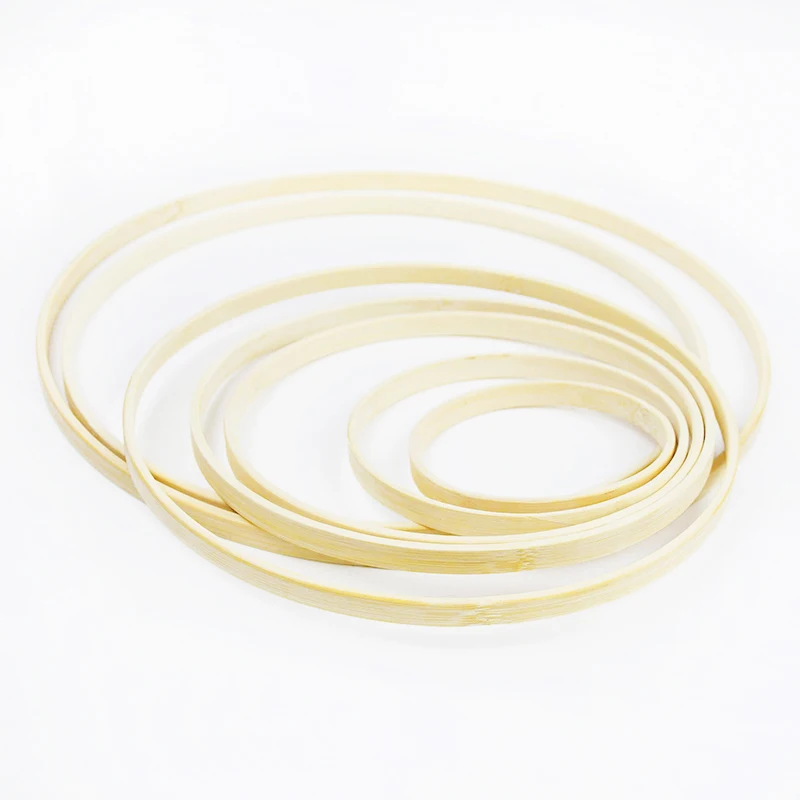 5 stücke Runde Blumen Kranz Hoop Holz Catcher Ring Bambus Kreis Hoop Rahmen DIY Holz Kranz Handwerk Werkzeuge Hochzeit Weihnachten decor – Detail 10