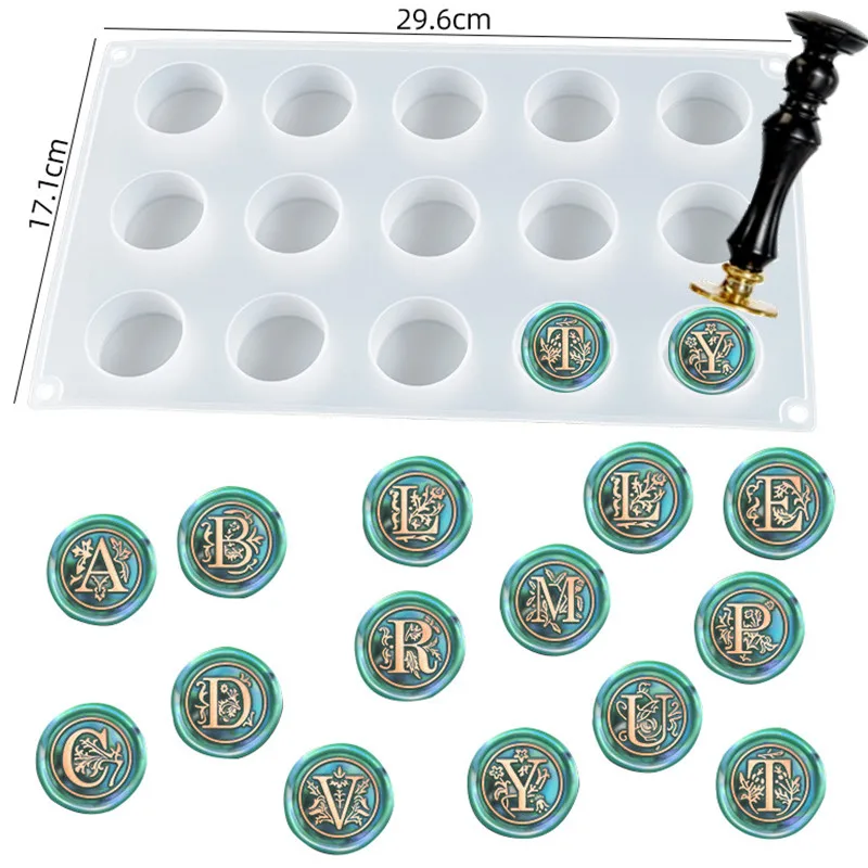 Wax Stamp Silicone Mold Mat 12-Cavity Wax Seal Stamp Mold Silicone