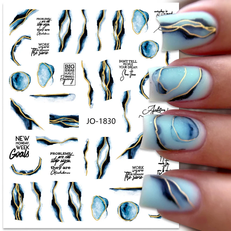 Colorful Bronzing Striped Nail Art Decals 3D Nail Stickers image 10