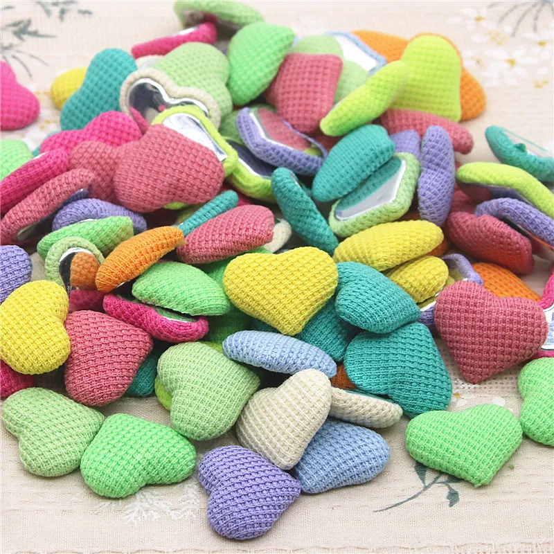 Flat Back Fabric Covered Buttons  Diy Covered Buttons Flat Back - Colorful  Heart - Aliexpress