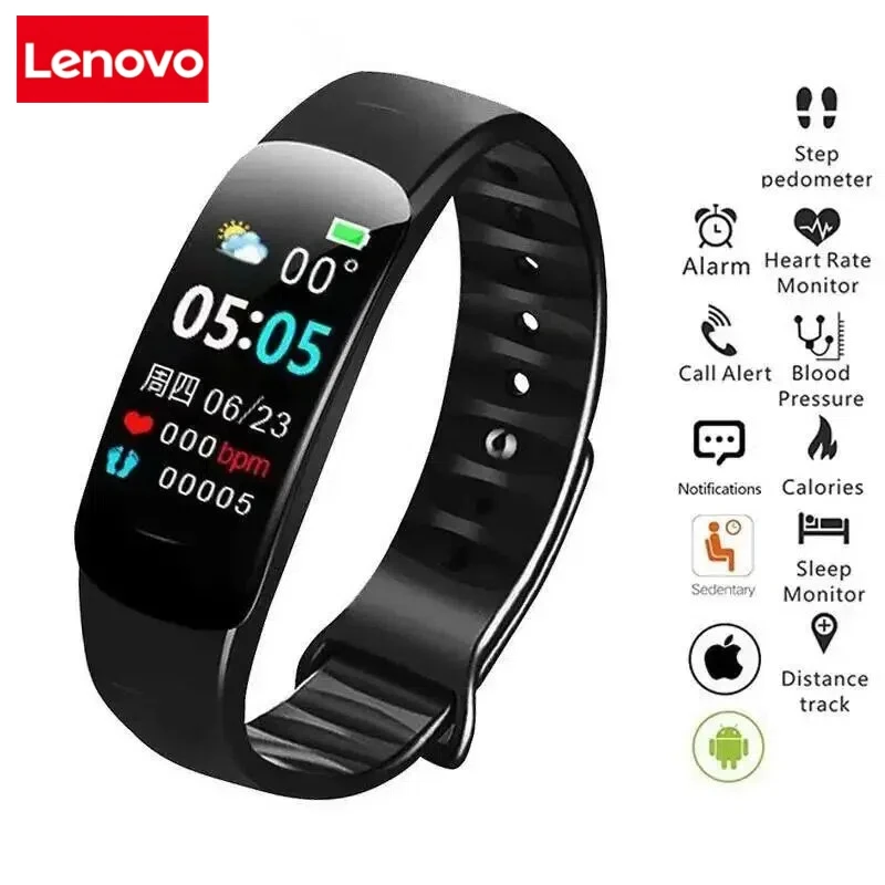 Smartwatch Lenovo per Uomo e Donna, Regalo con Contapassi Bluetooth, Fitness Tracker, Monitoraggio Frequenza Cardiaca e Pressione Sanguigna, Braccialetto Sportivo Intelligente