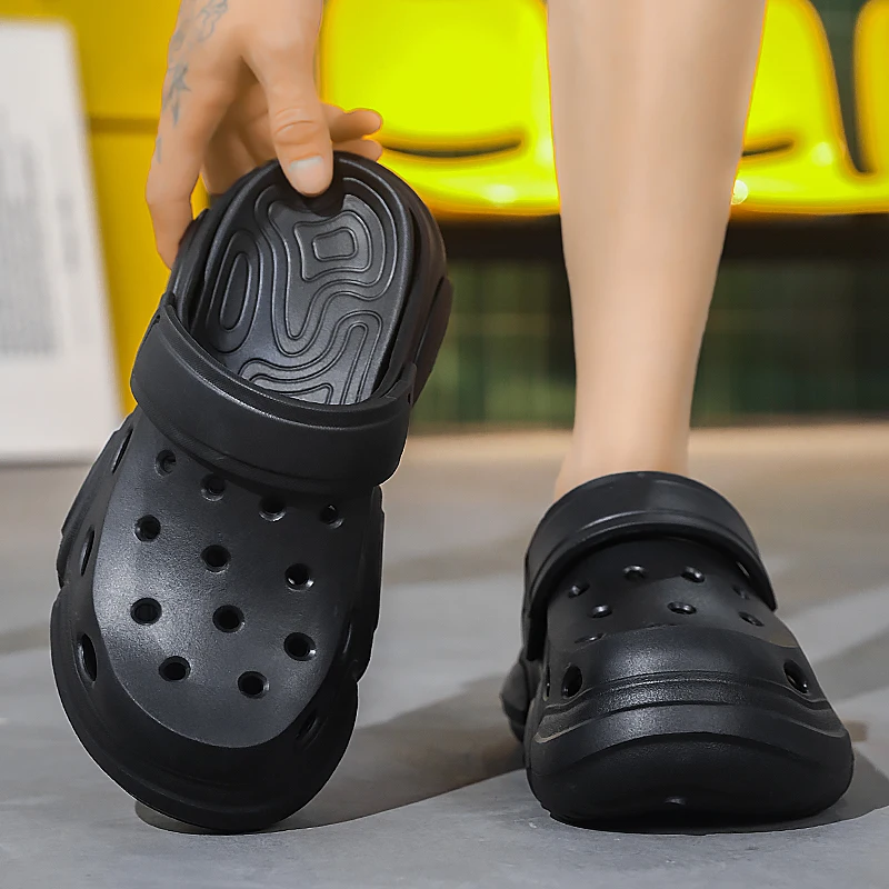 Mens Non-Slip Thick-Soled Sandals - Breathable Casual Beach Slippers
