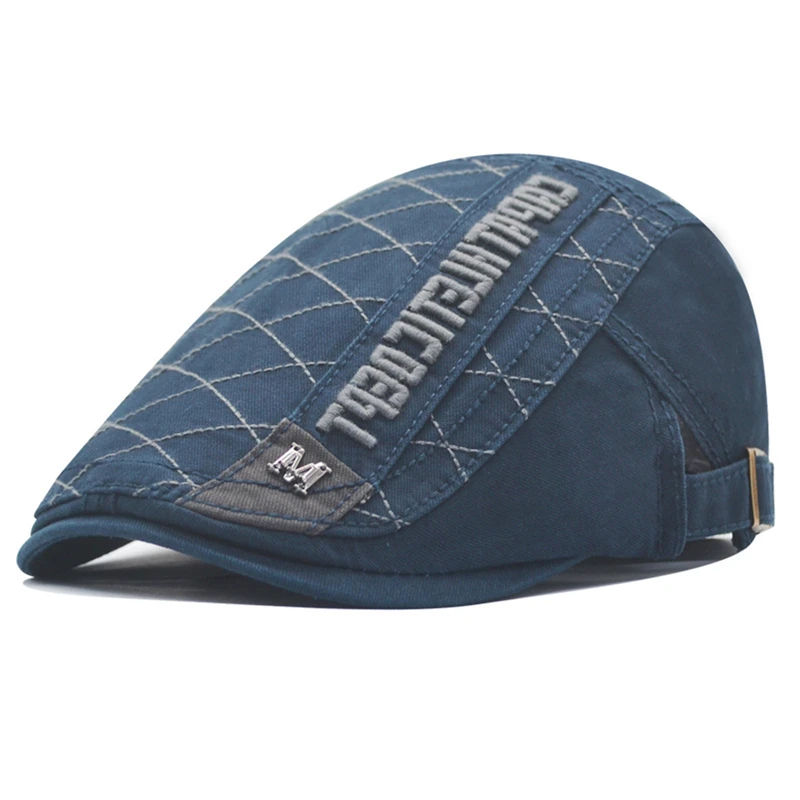 

Leisure Letters Embroidery Men's Flat Top Berets Outdoor Sunshade Newsboy Hats Business Hat Trucker Hat Sun Hat Painter Hats