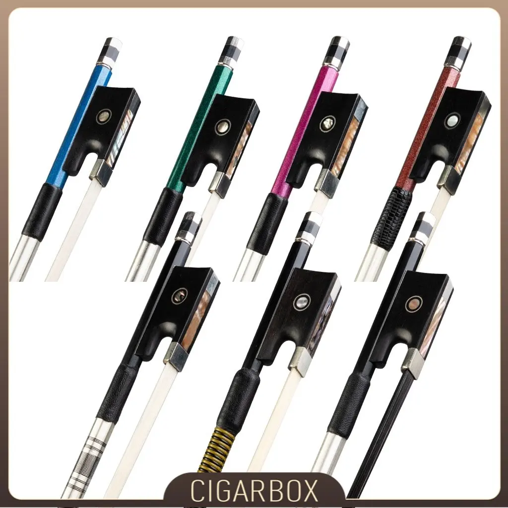 

Full Size Pure Carbon Fiber Violin Bow 4/4 /Fiddle Arco Di o Ebony Frog Paris Eye Inlay Great Balance Straight