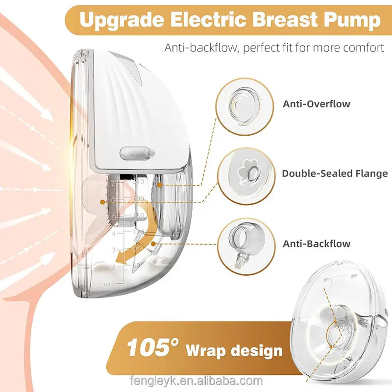 Electric Breast Milk Pumping Machine Handsfree BPA Free Low Noise 4 Mode 12 Levels Intelligent Sucking Milk Wearable Breast Pump