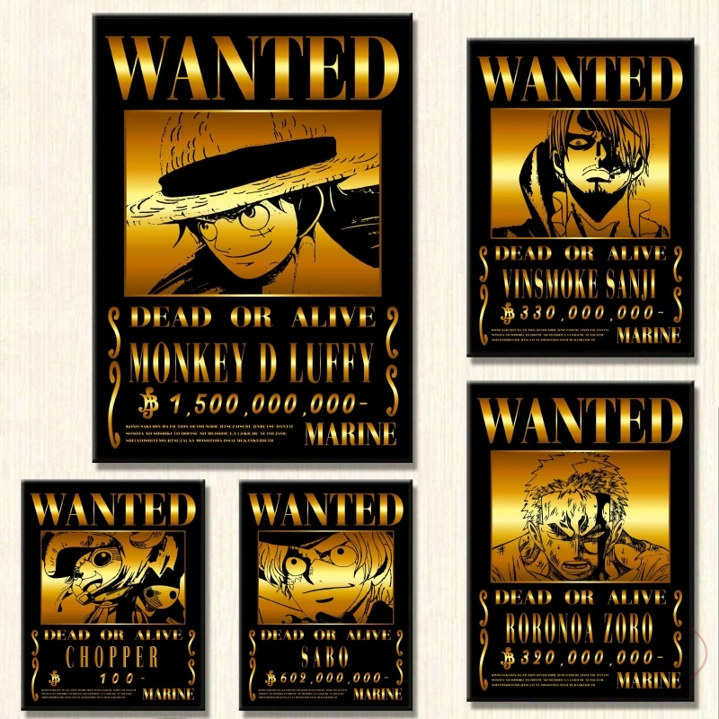 

Japanese Anime Canvas Paintings One Piece Sabo WANTED Poster Toys Picture Comics Pictures Wall Art Home Cuadros Best Gift