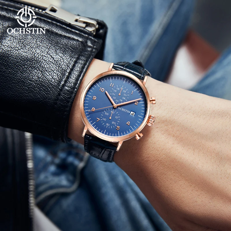 Ochstinprominente business high-end new fashion watches multi-functional quartz movement waterproof men's quartz watch