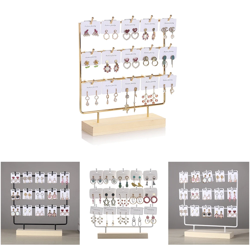 Soporte de exhibición de joyas de Metal, organizador de joyas, soporte para estante, pulsera, collar, anillo, decoración de tienda