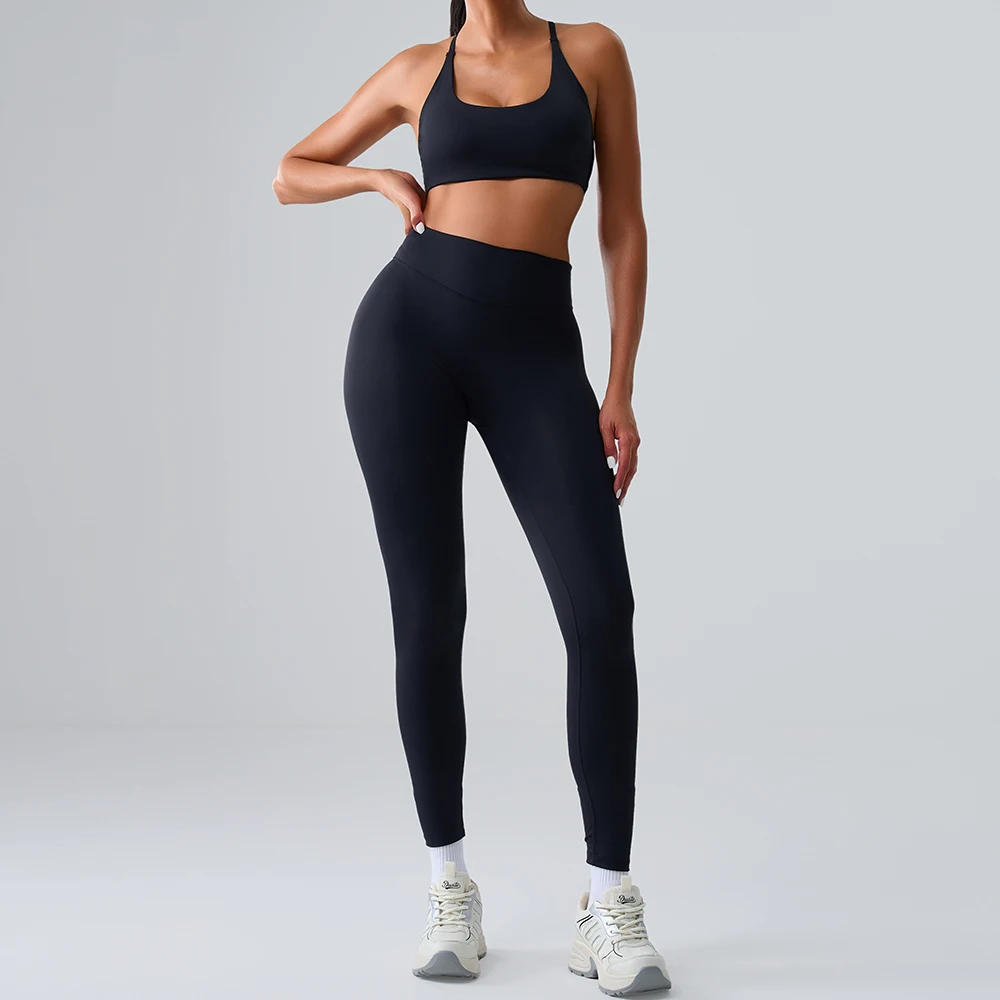 2PCS Yoga Suit Women Tracksuit Sports Bra High Waist Leggings