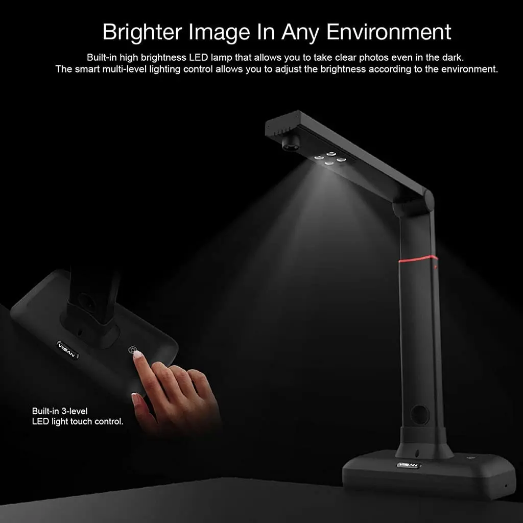 Document Scanner 27MP High Resolution HD Camera Book Auto Flatte Height Multi Language OCR