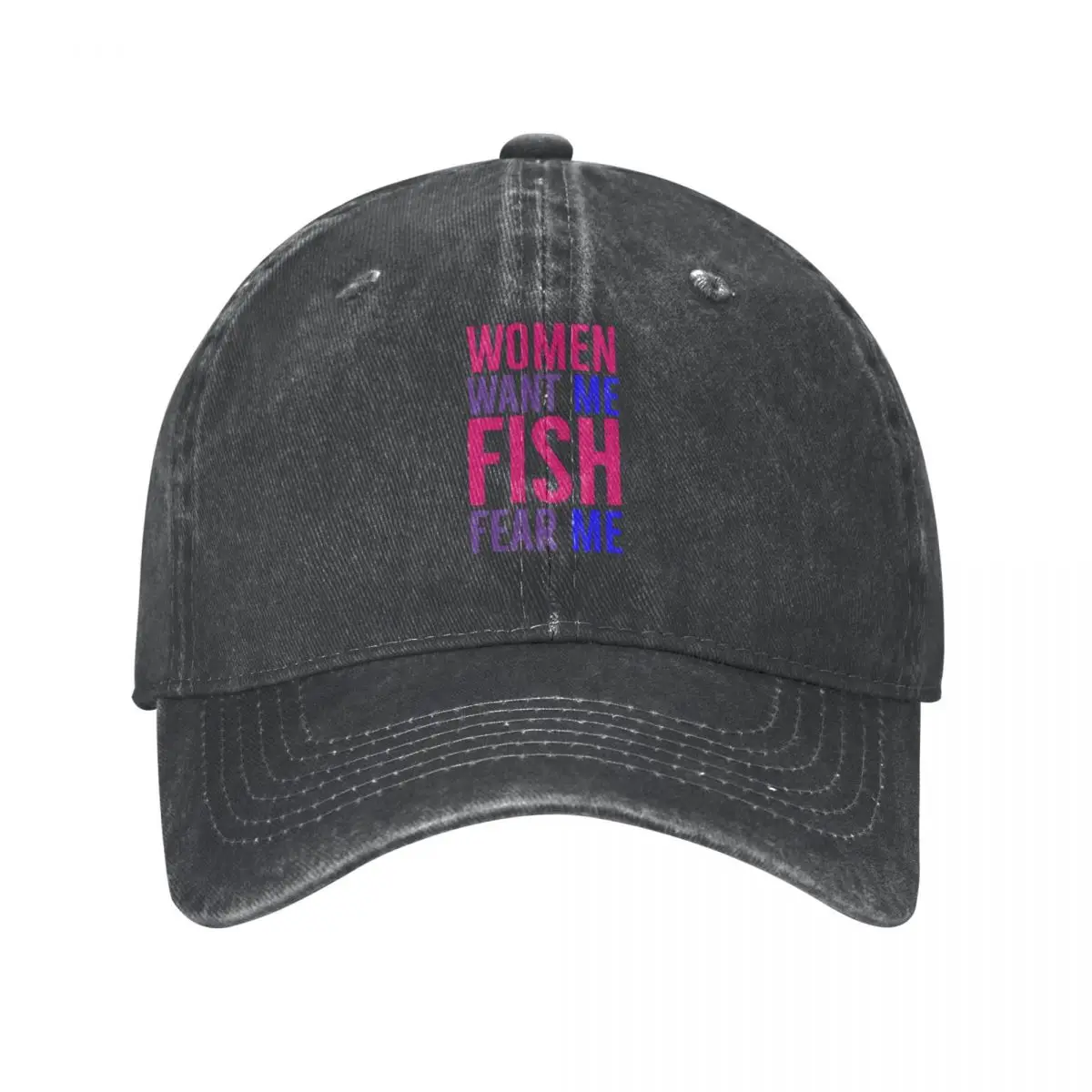 

Women Want Me Fish Fear Me - Bisexual Pride Cap Cowboy Hat fishing Bobble bucket Women Men's