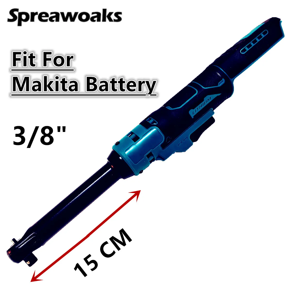 Electric Ratchet Wrench Upgraded Extended Head Removal Screw Nut 220N.m 3/8" Cordless Driver Power Tools For Makita 18V Battery 2
