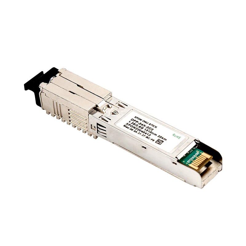 1.25G/2.5G XPON ONU Stick SFP Module With MAC PPPoE IPoE 1310nm/1490nm SC Connector 20KM PON Module OLT ONU MAC XPON=EPON/GPON