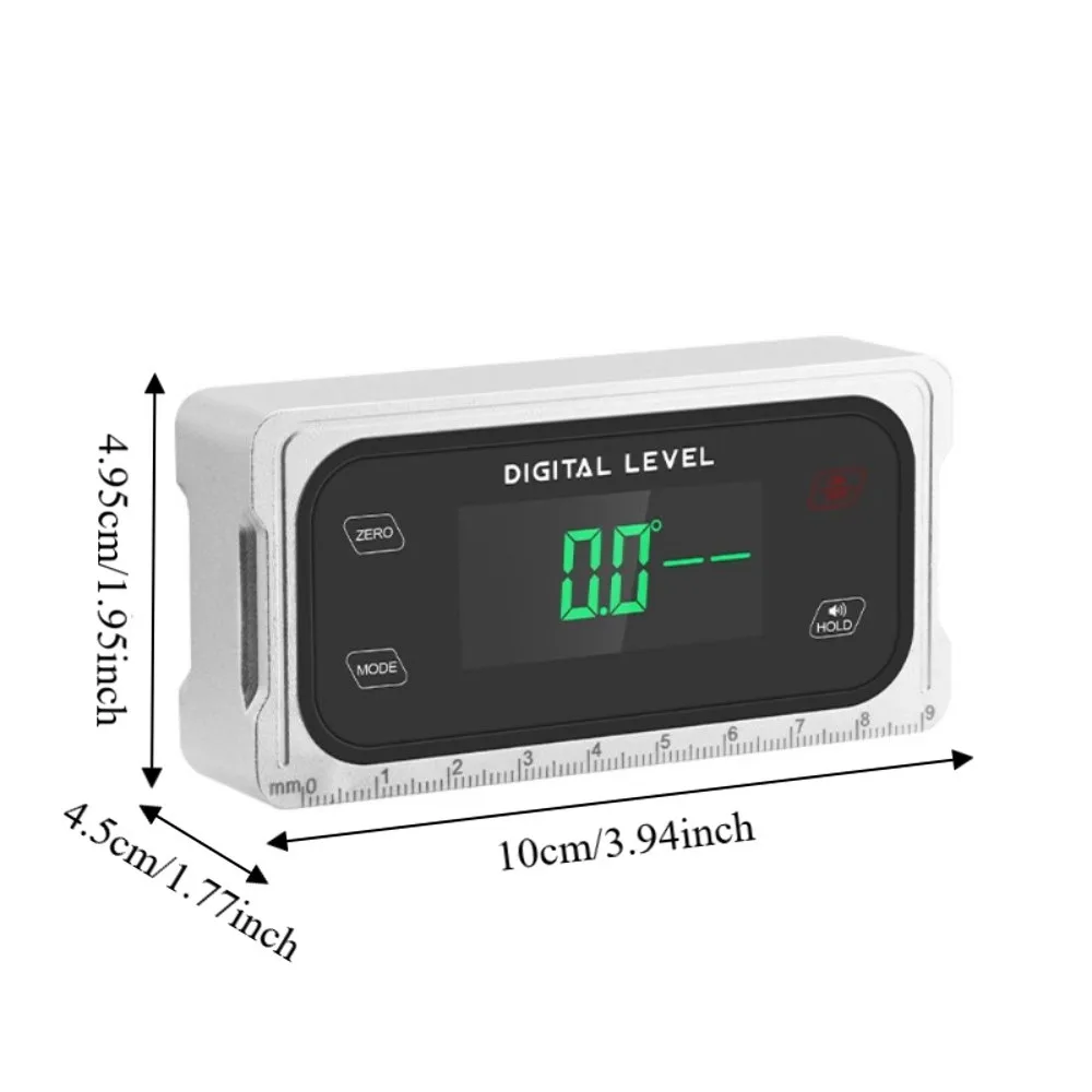 디지털 디스플레이 각도계(자석식 베이스 포함) 4 x 90 °   경사계 박스 방수 고정밀 각도 측정기 엔지니어용