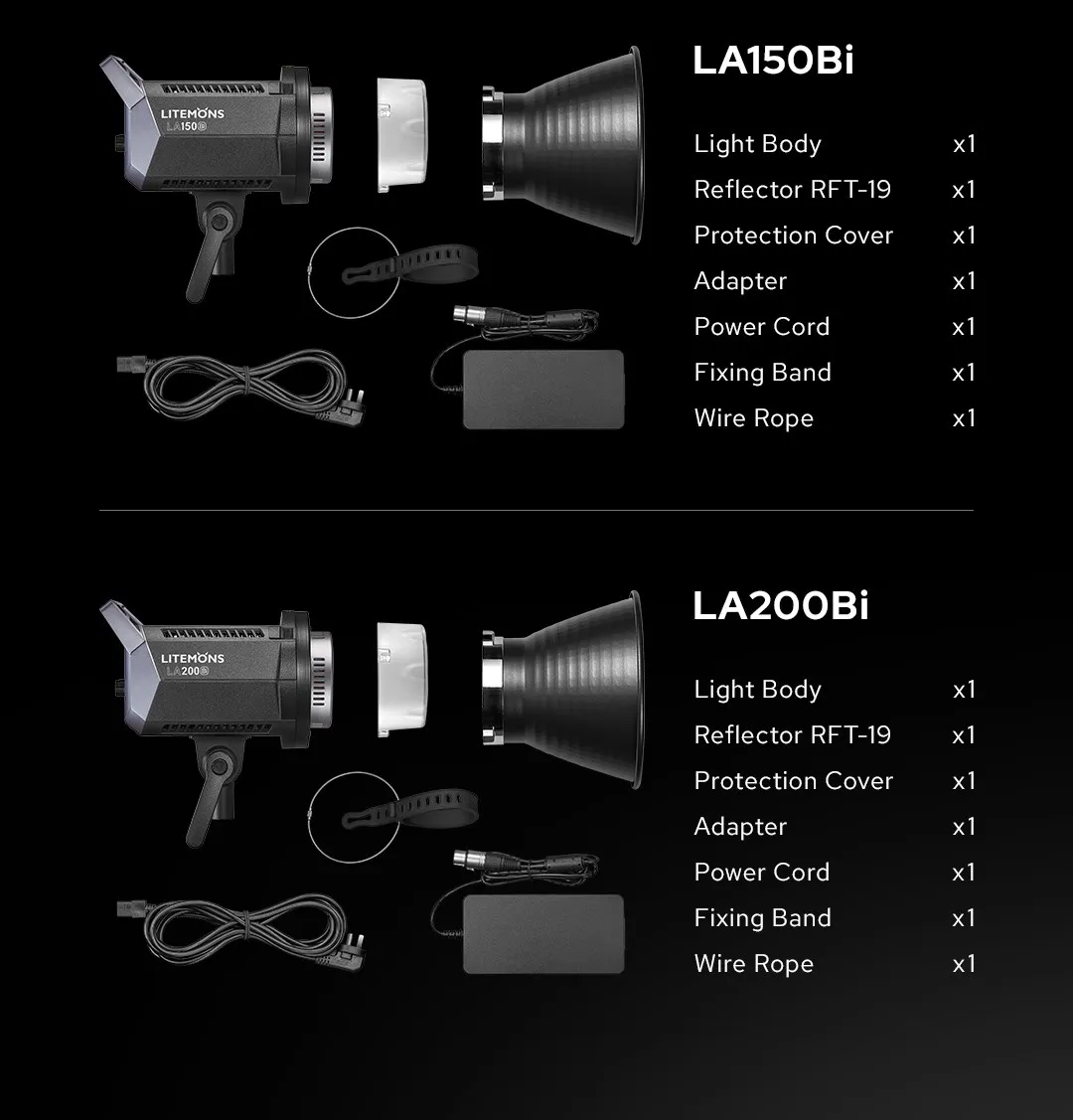 LA200D LA200BI 230W LA150D LA150BI 190W LED Video Light LCD Panel Continuous Out