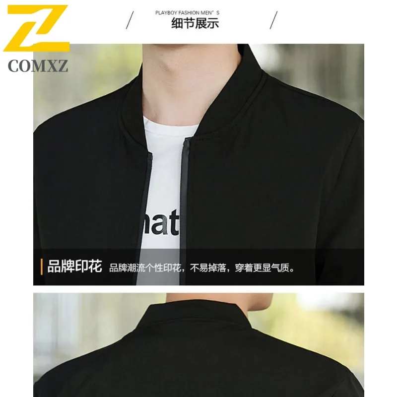 EiAO Jacket  Plus Size Korean Baseball Men's Thickened Cotton Coat Business Casual Round Neck Slim Fit Autumn Outerwear 2025