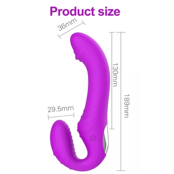LICKLIP Vibrating Strapless Double Head Vibrators Strap-on Dildo For Couples Lesbian G-Spot Clitoris Stimulate Erotic Sex Toys 2